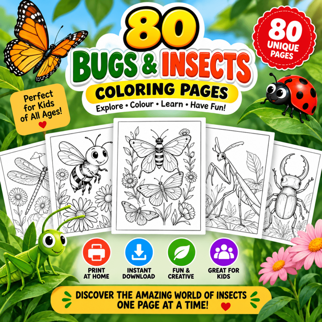 80 Bugs & Insects Coloring Pages